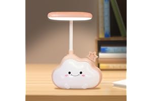 ‎WETRY Wetry LED Wolken Nachtlicht, Schreibtischlampe für Kinderzimmer, USB Aufladbar Nachtlampe, Farbwechselnd Stimmungslicht, mit Flexiblem Arm (Rosa Ster)
