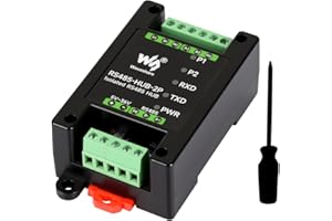 Waveshare Industrial-Grade Isolated 2-Channel RS485 Hub, Rail-Mount Support, Wide Baud Rate Range, Expands 2-ch RS485 Sub Ports Via 1-ch RS485 Master Port, with Isolation and Signal Relay