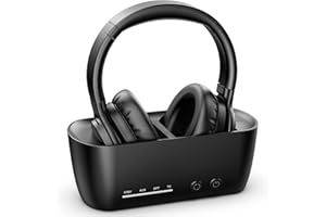 iDiskk Auriculares inalámbricos para TV, Bluetooth 5.2 Tramsitter y estación de Carga, 35 Horas de reproducción de Audio, sin retraso de sincronización de Labios, Opt Digital, RCA, AUX, Plug & Play