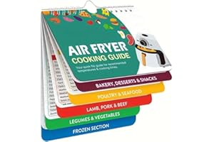 Zephy Air Fryer Recipe Book, Air Fryer Cooking Guide, Airfryer CookBook UK, Air Fryer Cheat Sheet Magnets Cooking Guide Booklet, Air Fryer Cooking Times Book, Accessories for Ninja Air Fryer