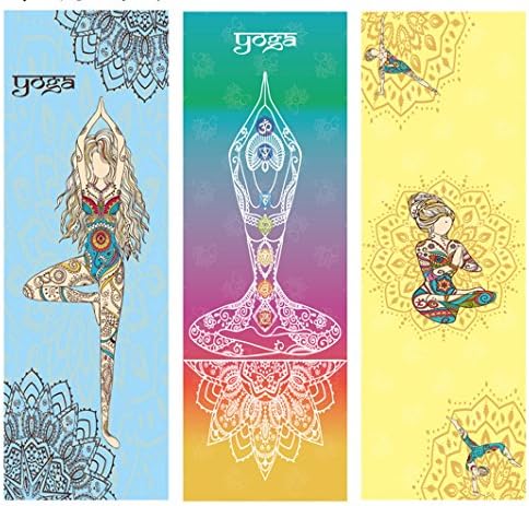 Eco Yoga Towel Non-Slip and Lightweight Ceiling Absorbent Microfiber Towel Fast Drying 185x65 cm Machine Washable, Perfect for Travel, Sports, Gym, Camping, Swim, Yoga, Pilates, Bikram, Beach, Bath or at home, blue