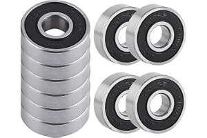 Uadme Kullager 8 x 22 x 7 mm, 10 stycken 608-2RS gummiförseglade lagerlager, dubbelt skyddade spårkullager för industrimaskin