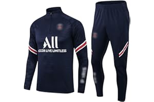 XYYYHTL 2023/2024 Kit d'entraînement de football PSG pour adultes,Jerseys Kits de football pour enfants,Kit d'entraînement de football Maillots et pantalons,Outdoor Survêtement de football pour garçon