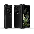 Gruattreay Liquid Silicone Case Compatible with Oneplus Open/OPPO Find N3 with Camera Lens Protection, Anti-Scratch Soft Microfiber Lining, Rubber Full Body Shockproof Cover (Black)