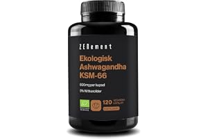Ekologisk Ashwagandha KSM-66 600 mg, 5% Withanolider - 120 Kapslar