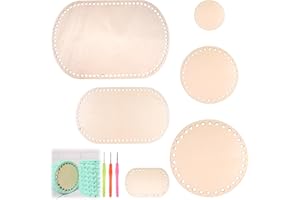 zorvixal 6 Stück Korbboden Aus Holz, Crochet Basket Holzbasis, DIY Korbboden Set, Ovaler/Rund Holzboden zum Häkeln, für DIY Korb Webbedarf Heimdekoration Kunsthandwerk (10cm/15cm/20cm/25cm/30cm)