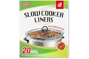 ECOOPTS 20 Beutel extra große Schongarer-Einlagen | Schongarerbeutel passend für 6–10 QT Töpfe | geeignet für ovale und runde Töpfe, BPA-frei (1 Packung 35,6 x 55,9 cm/Beutel)