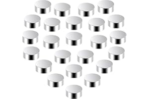 Eurtes Lot de 100 aimants en néodyme extra puissants - 5 mm x 2 mm - Petits aimants ronds - Fixation forte pour tableau blanc - Mini aimants autocollants pour la maison, le bureau et l'école (argenté)