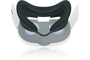 NUHFUFA VR-Headset, Silikon, Gesichtsschnittstelle, kompatibel mit Quest 3, V-förmiger Gesichtsabdeckung, Anti-Slip, weich und bequem, AR-Zubehör, Schwarz