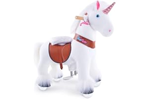 PonyCycle Oficiales Modelo U Unicornio Juguete para Montar Unicornio con Ruedas Correpasillos Unicornio Regalo Niña(con Freno y Sonido/Talla 3 para Edades de 3-4 años) Unicornio Blanco Ux304
