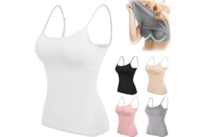 BIUBIULOVE Camiseta Sin Mangas Suneefay con Sujetador Integrado, Camisolas con Sujetador Integrado, Sujetador Sin Mangas Suneefay, Camiseta Sexy para Mujer, Correa De Espagueti Ajustable