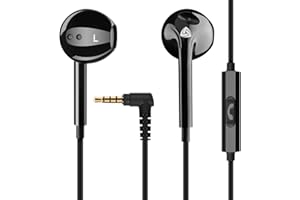 Ludos Zenith Auriculares In Ear con Cable y Microfono, 2 Años de Garantía, Auricular con Jack, Cascos Musica con Graves Potentes, para iPhone, iPad, Samsung, Xiaomi, Huawei, Gaming - Negro