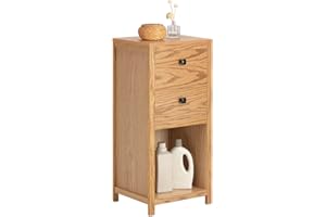 SoBuy BZR99-N Komoda Łazienkowy Szafka Półka Regał Stojąca Łazienkowa Nocna Stolik Kawowy 2 Szuflady 35 x 40 x 90 cm