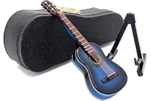 Odoria 1/12 Scale Dolls House Guitar Miniature Musical Instrument Dollhouse Accessories, Blue