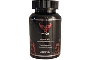 LITTLE OX Magnesium Complex 2400mg Liposomal NAD+,Nicotinamide Riboside NR,Resveratrol,Magnesium Glycinate -DNA Repair,Healthy Aging,Brain Function,Muscle&Bone Health,Tiredness-30-Day Supply.