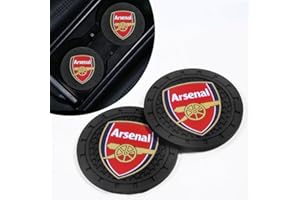 TSSYOKDO Car Holder Coasters, 2PCS Silicone Non-Slip Auto Insert for Arsenal Football Fans, Unisex Mat for Arsenal Football