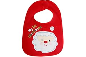 Tabanzhe Christmas Baby Bibs-Waterproof My First Christmas Baby Feeding Bib Santa Claus Pattern 1st Christmas Infant Drool Towels Festive Gifts for Boy Girl Babies Newborns Toddlers