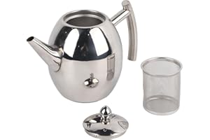 MAGT Teiere, 1000ML Durevole Bollitore in Acciaio Inox Grande Capacità Addensato Fondo Piatto Caffè Tè Contenitore Acqua con Filtro