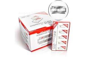Dorco Platinum Stainless Double Edge Razor Blades, Pack of 100, Red