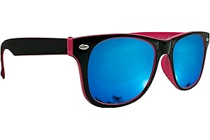 Mustavo Childrens TwoTone Blue Mirror Sunglasses Bright Colours Kids Boys Girls Eyewear For Beach Summer Park UV400