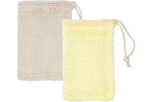 LICQIC Seifensäckchen Bio, Seifenbeute Natur, Aufschäumen und Trocknen der Seife, Peeling, Massage, Seifensack, Seifenreste, Seifentasche