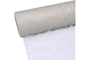 DEKO AS GMBH Tischläufer sahneweiß Sizoweb Tischband weiß 20cm breit 25 Meter Rolle + 250 Mini-Dekodiamanten Gratis (20cm Breite, Sahneweiss)