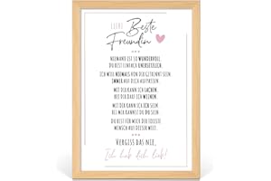 FJLLRVEN Definition Poesie Kunstdruck-Poster Weihnachtsgeschenke Beste Freundin Geschenke |Wandbilder Wohnzimmer | Weihnachten Geschenk Beste Freundin Geburtstag | Wanddeko Deko Wohnzimmer | DINA A4 mit Rahmen