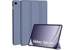 Kukiwhy Etui do tabletu Samsung Galaxy Tab A9+/A9 Plus 11 cali 2023 (SM-X210/X216/X218), cienkie, lekkie PU z funkcją stojaka, potrójne składane, etui ochronne, automatyczne budzenie/spanie, fioletowe