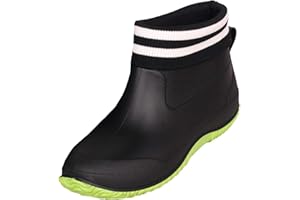 SMajong Herren Damen Gummistiefel Kurze rutschfeste Regenschuhe Regenstiefel Gefüttert Gartenschuhe wasserdichte Kurz Stiefel 34-43 EU