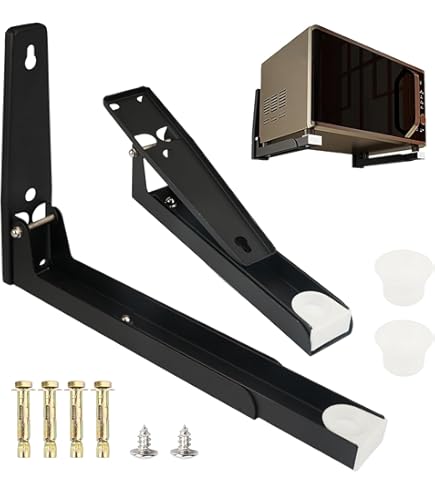 Soporte De Pared Para Microondas - Acero Inoxidable, Extensible 24-40 Cm, Capacidad 40 Kg, Con Ganchos Y Antideslizante