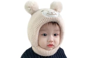 BOOSHMall Cappello Invernale Bambino, Carino Cappello Maglia Cotone con Orecchie, Autunno e Inverno Caldo per Bambine e Ragazze