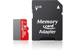LXUEMLU Micro Carte Mémoire 512 Go + Adaptateur - Full HD 512 Go Carte Mémoire Haute Vitesse - Jusqu'à 100 Mo/s, Portable TF Carte Mémoire Micro pour Caméra, Telephone, Dash Cam, Drone, Tablettes, Classe 10