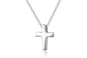 XIANLI WANG Pequeño Colgante Cruzado Simple Para Niños Niñas Collar Pequeño de Acero Inoxidable