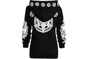 riou Damen Gothic Kleidung Pullover Schwarz Punk Harajuku Stil Vintage Karneval Fasching Kostüm