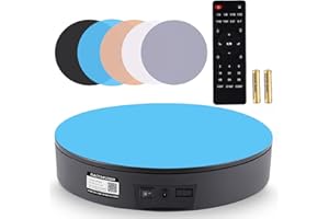 BAOSHISHAN Table rotative électrique de photographie de table d'affichage de plateau tournant 360 degrés (60KG 32cm noir)