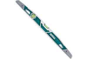 TOTAL - Nivel de Burbuja Trapezoidal - Burbuja Horizontal y Vertical - Herramienta de Medición para Construcción y Bricolaje - Lateral de ABS - 600 mm - Aluminio