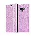 Produktbild Tasche Galaxy Note 9 Glitter, Schutzhülle für Galaxy Note 9, Kucosy Samsung Galaxy Note 9 Luxury Bling Glitzer Hülle Funkelnd Handyhülle Damen Mädchen Schutzhülle 3D Kristall Diamant Sparkle PU Leder Handytasche mit Magnet Kartenfächer und Standfunktion Folio Bookcase Weich TPU Innere Kratzfeste Handyhülle Skin Shinning Protective Case Cover für Samsung Galaxy Note 9 - Lila