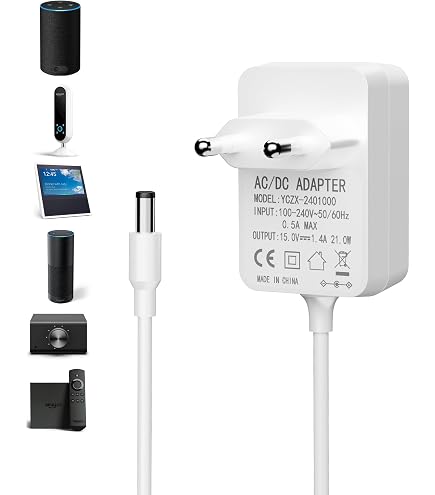 Netzteil Für Echo Dot & Echo Show – 15W Ladegerät Mit 15V & 4.0x1.7mm Anschluss – Passend Für 3./4./5. Gen