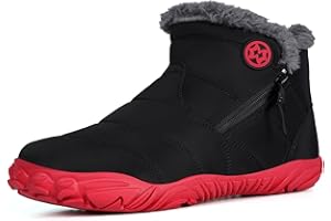 Eagsouni Barfußschuhe Gefüttert Herren Winterschuhe Warm Damen Winterstiefel Wasserdicht Schneestiefel Winter