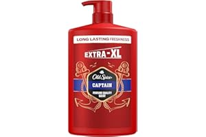 Old Spice Captain Men’s Shower Gel & Shampoo 1000ml, Multi-Use 3-in-1 Body-Hair-Face Wash, Long Lasting Freshness, Perfume Quality Scent, Deep Cleansing