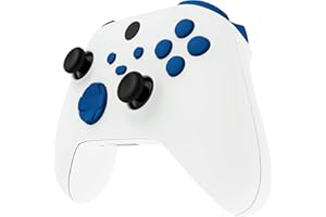 eXtremeRate No Letter Imprint Custom Full Set Buttons for Xbox Core Wireless Controller, Replacement Accessories Bumpers Triggers Dpad ABXY Keys Parts for Xbox Series X & S Controller - Blue