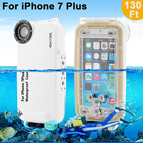 waterproof case Coque étanche For iPhone 7/7 Plus IPX8 waterproof 40M Diving Case By AIGUMI (IP7S-Blanc)
