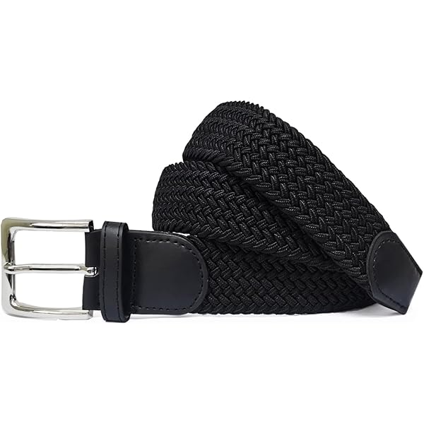 GLOMY * Elastische gevlochten riem voor jongens en meisjes, dames en heren met een breedte van 2,50 cm, Donkerblauw, 110