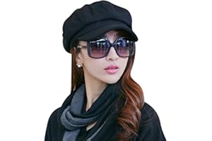 QCHOMEE Black Baker Boy Cap Hat for Women Girl Berets French Beanies Cap Hats Warm Wool Newsboy Cap Ladies Classic Peaked Cap Flat Caps