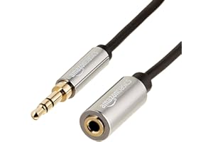AMAZONBASICS Amazon Basics Przedłużacz audio jack 3,5 mm, męski na żeński, adapter do słuchawek lub smartfona, 1,83 m, czarny
