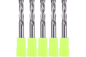 EU_HOZLY 5 frese a compressione in metallo duro Up&Down a 2 scanalature, codolo da 6 mm (0,236 pollici), diametro di taglio di 6 mm (0,236 pollici), lunghezza di taglio 25 mm per fresatrice CNC