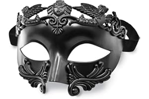 MYSEUNI Maskerade Maske für Herren – griechisch-römische venezianische Maske, Karnevalsmaske