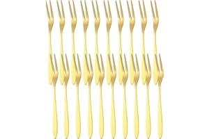 liuer 20PCS Bastoncini in Acciaio Inox per Cocktail Cocktail Picks Forchette da Dessert Forchettine da Dolce Stuzzicadenti Bastoncini per Bambini Festa Bento Lunch Box di panini Antipasto