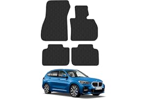 CAR MAT CO Car Mats for BMW X1 (2015+) [F48] Tailored Fit Rubber Floor Mat Set Accessory Black Custom Fitted 4 Pieces - Anti-Slip Backing, Heavy Duty & Waterproof