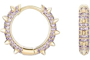 OURAN Huggie kolczyki koła dla kobiet, hipoalergiczne różowe złoto i posrebrzane kolczyki z błyszczącą cyrkonią sześcienną biżuteria prezent dla mamy, przyjaciół